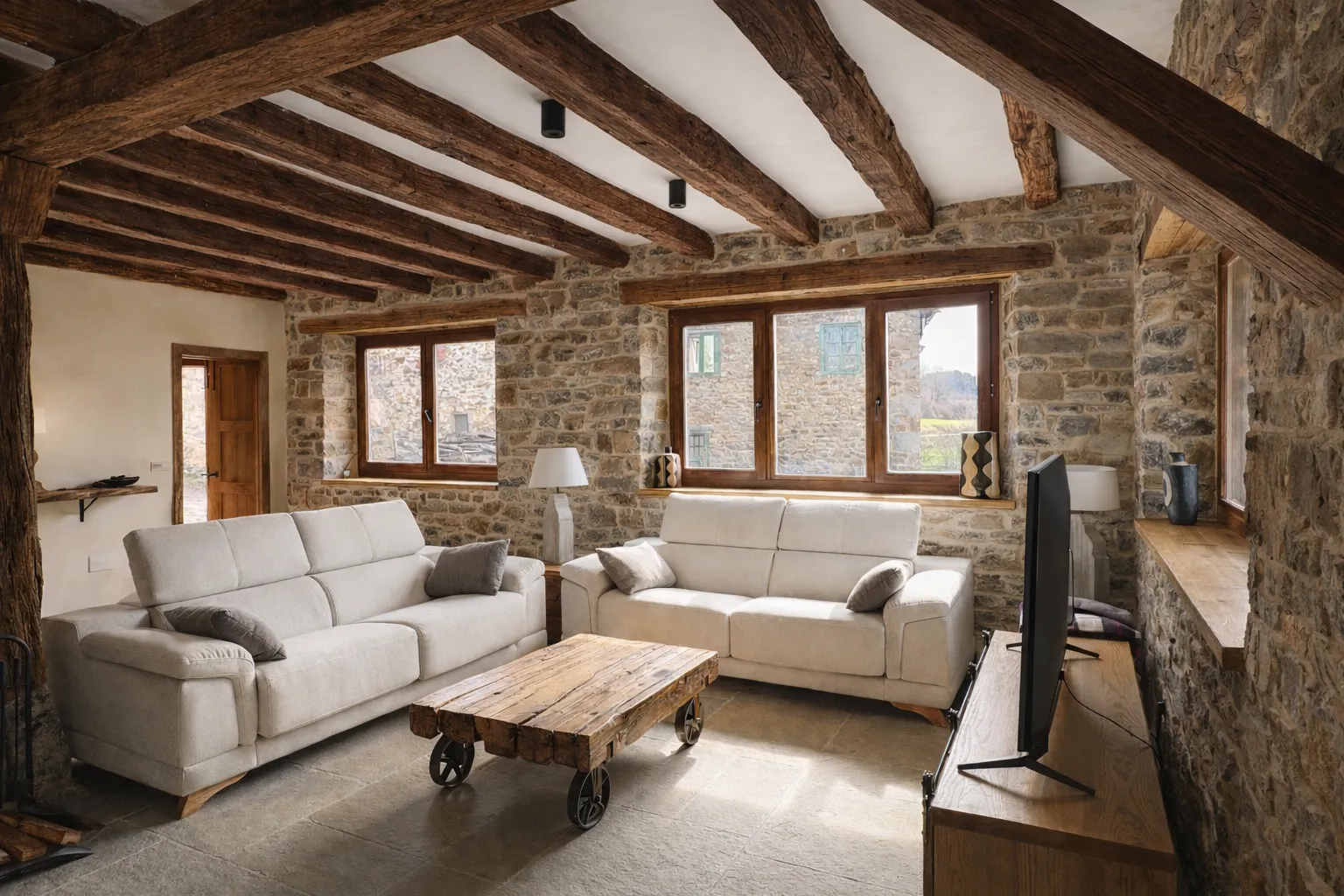 Zona de descanso del salón principal en Cumbres de Lores